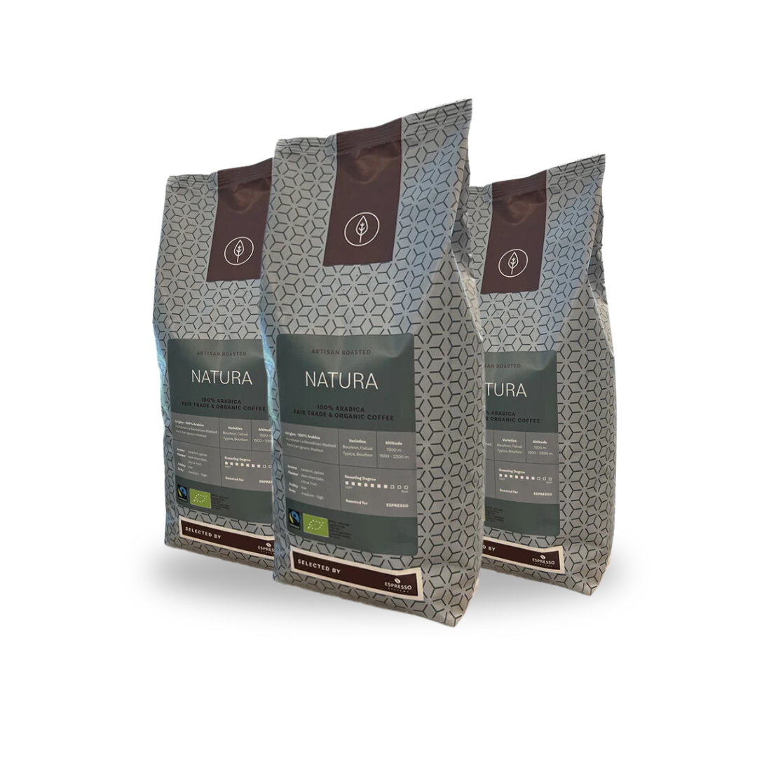 Hel kasse - Natura Hele Bønner Øko. + Fairtrade 6 kg.