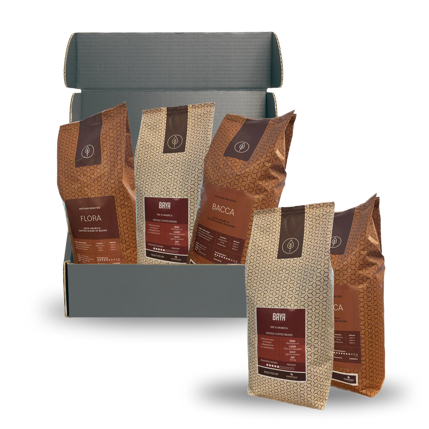 Smagekasse af vores kaffe 3 stk.