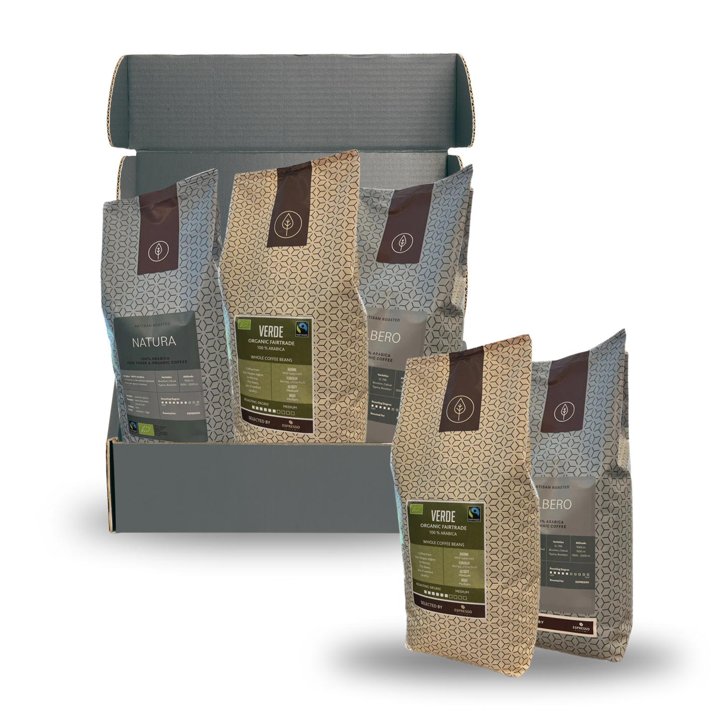 Smagekasse af vores kaffe - Økologisk 3 stk.