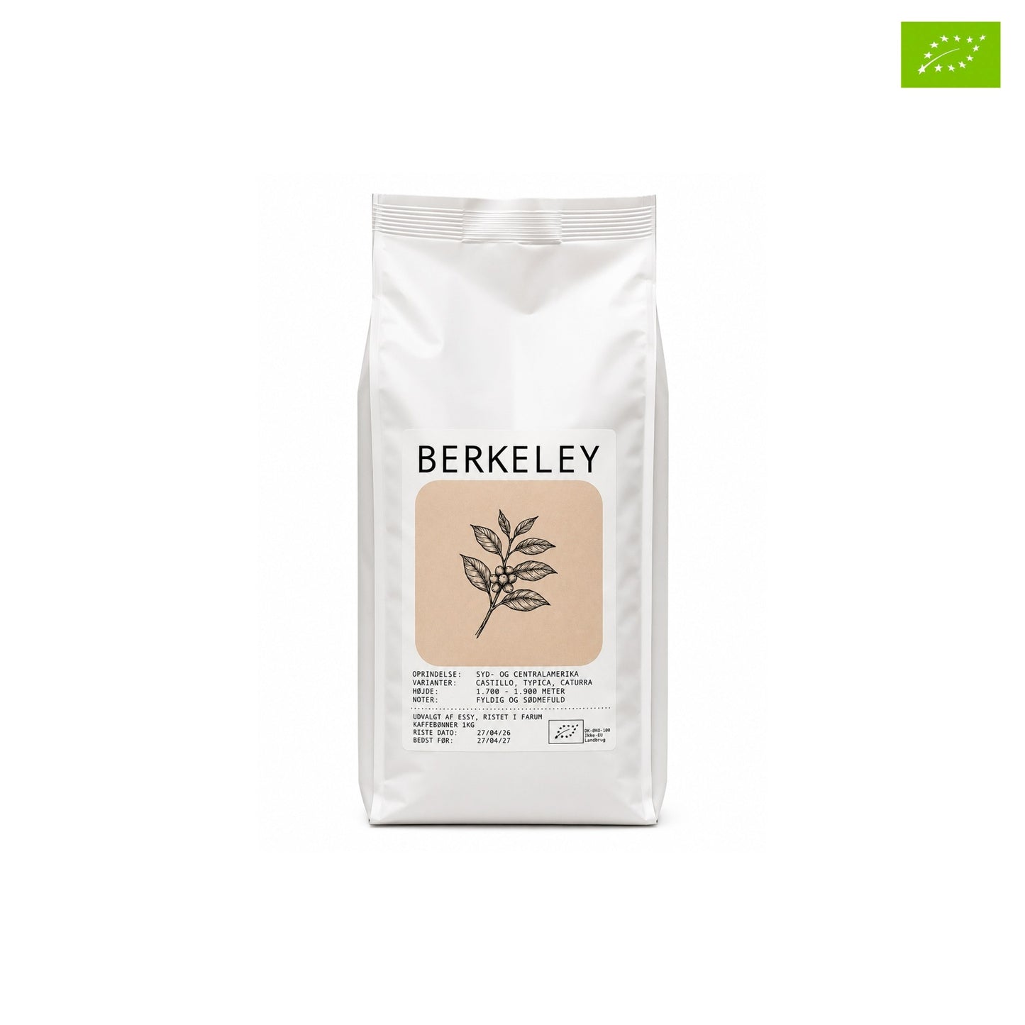 Berkeley Hele Bønner - Økologisk 1 kg.